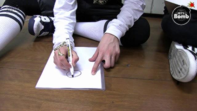 Jung kook is drawing ''I Like It''