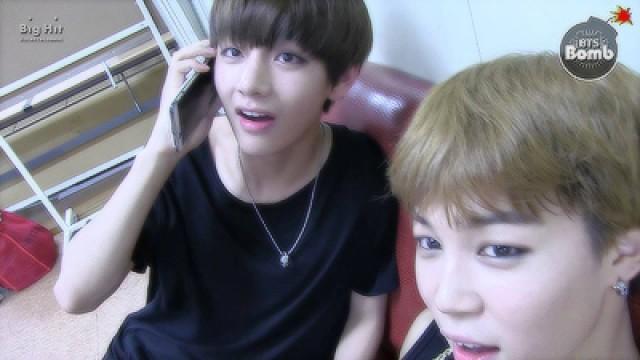 Jimin is on the phone with Ms.A.R.M.Y.