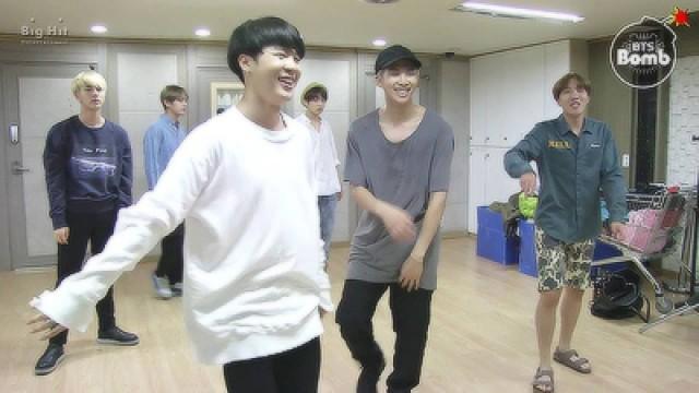 RM and Jin Dance Stage Behind the scene for BTS DAY PARTY 2016