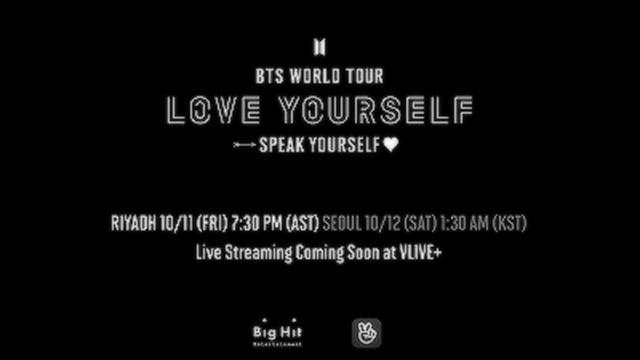 [V LIVE+] BTS WORLD TOUR 'LOVE YOURSELF: SPEAK YOURSELF' in Saudi Arabia Coming Soon!