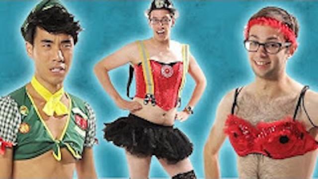 Men Try On Ladies' Sexy Halloween Costumes