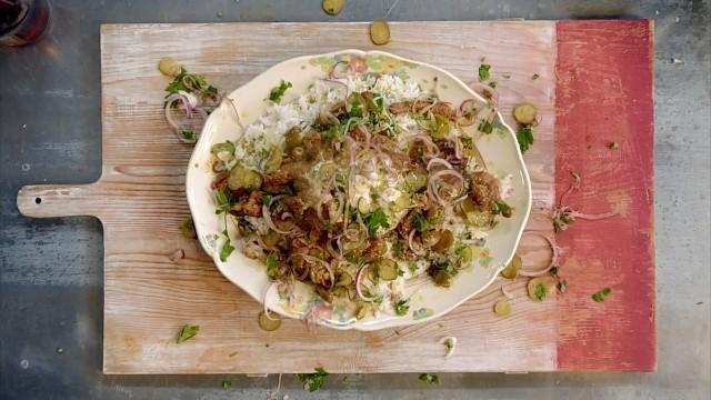 Beef Stroganoff and Moroccan Mussels