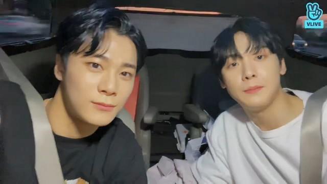 San-Ha and Moon Bin on their way home