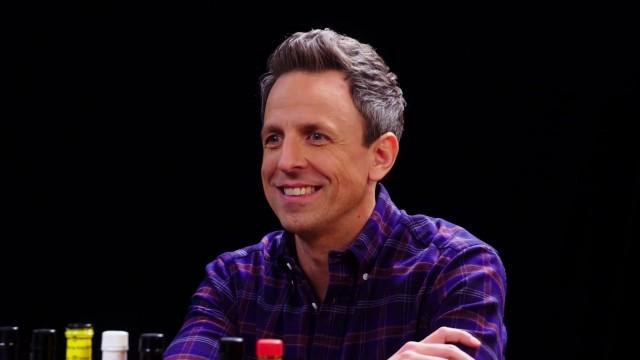 Seth Meyers Unravels While Eating Spicy Wings