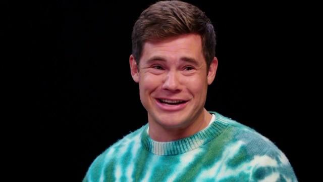 Adam Devine Gets Patriotic While Eating Spicy Wings