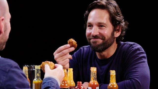 Paul Rudd Does a Historic Dab While Eating Spicy Wings