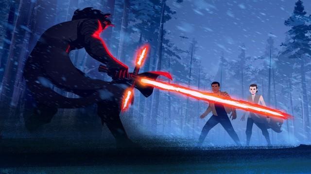 Rey and Finn vs. Kylo Ren