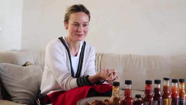 Brie Larson Takes On a New Form While Eating Spicy Wings