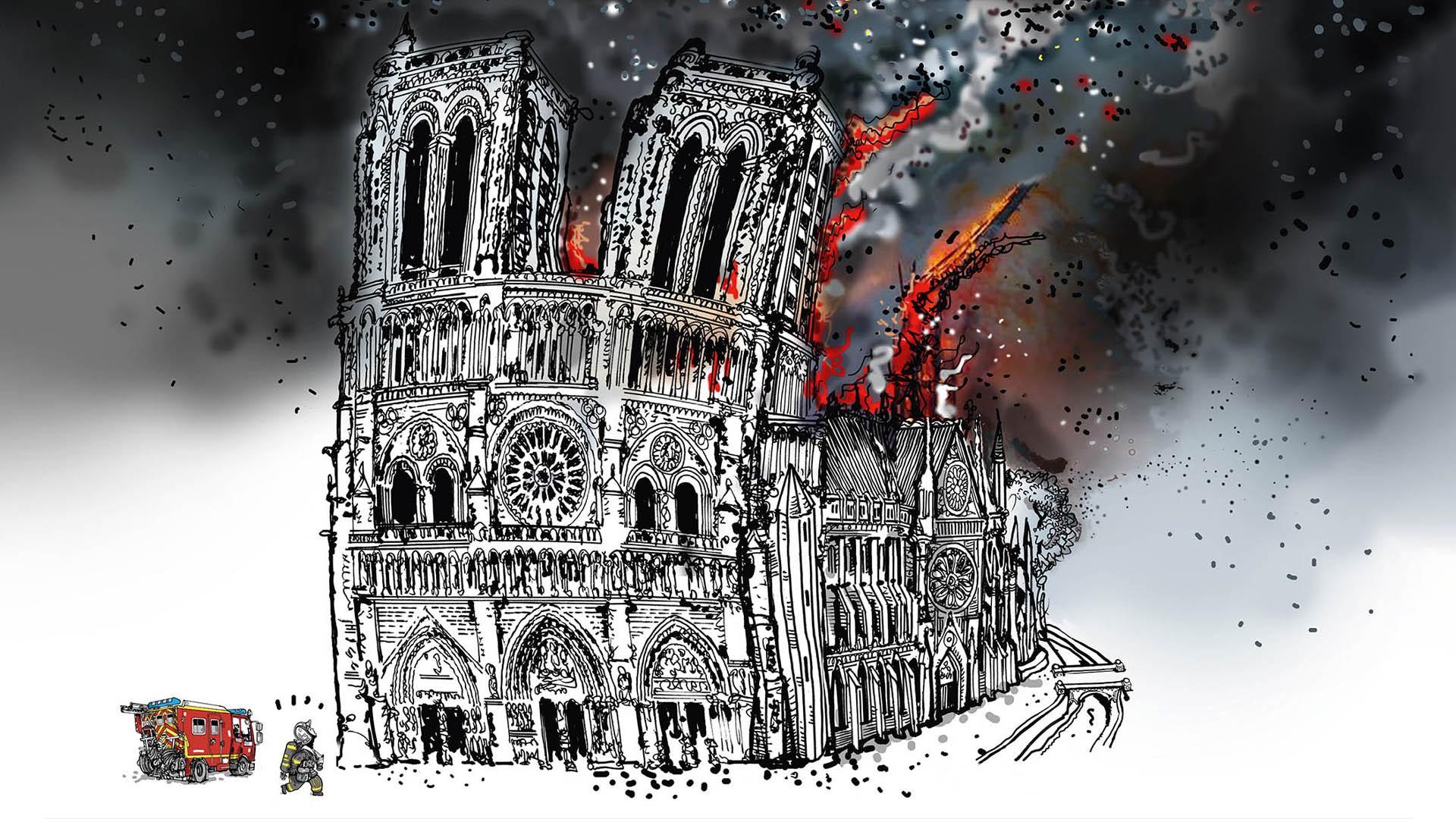 Notre Dame on Fire