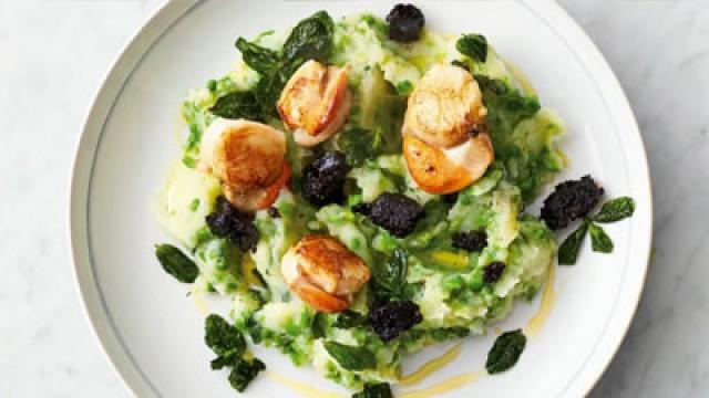 Seared Scallops, Flatbread, Steak & Pastry Puff