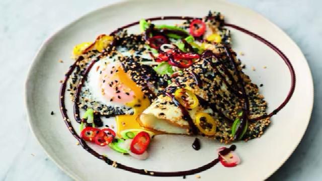 Smoky Pancetta Cod, Crispy Garlicky Chicken, Asian Fried Eggs & Mango Rice Pudding